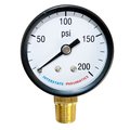 Interstate Pneumatics 200 PSI 2 Inch Diameter 1/4 Inch NPT Bottom Mount Pressure Gauge G2012-200